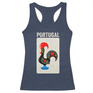 Portuguese Rooster Racerback Tank Top Galo de Barcelos Portugal Roots Pride Heritage Gift TS10 Navy Print Your Wear