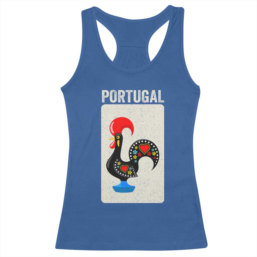 Portuguese Rooster Racerback Tank Top Galo de Barcelos Portugal Roots Pride Heritage Gift TS10 Royal Blue Print Your Wear