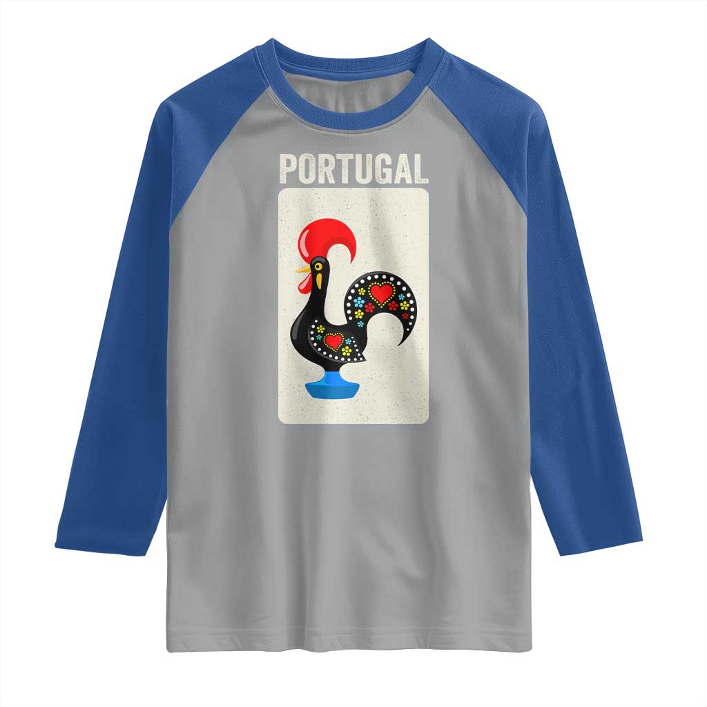 Portuguese Rooster Raglan Shirt Galo de Barcelos Portugal Roots Pride Heritage Gift TS10 Sport Gray Royal Print Your Wear