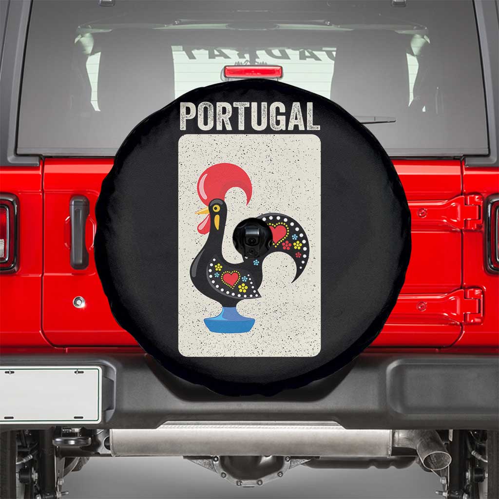 Portuguese Rooster Spare Tire Cover Galo de Barcelos Portugal Roots Pride Heritage Gift TS10 Black Print Your Wear