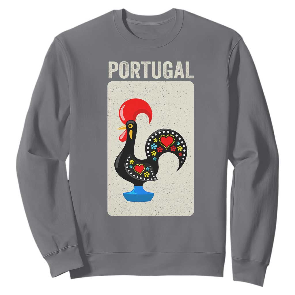 Portuguese Rooster Sweatshirt Galo de Barcelos Portugal Roots Pride Heritage Gift TS10 Charcoal Print Your Wear