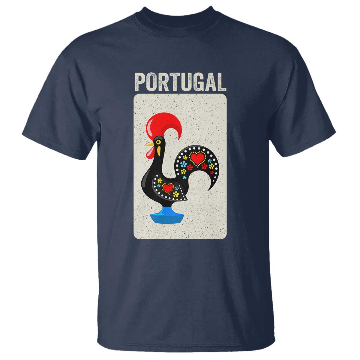Portuguese Rooster T Shirt Galo de Barcelos Portugal Roots Pride Heritage Gift TS10 Navy Print Your Wear