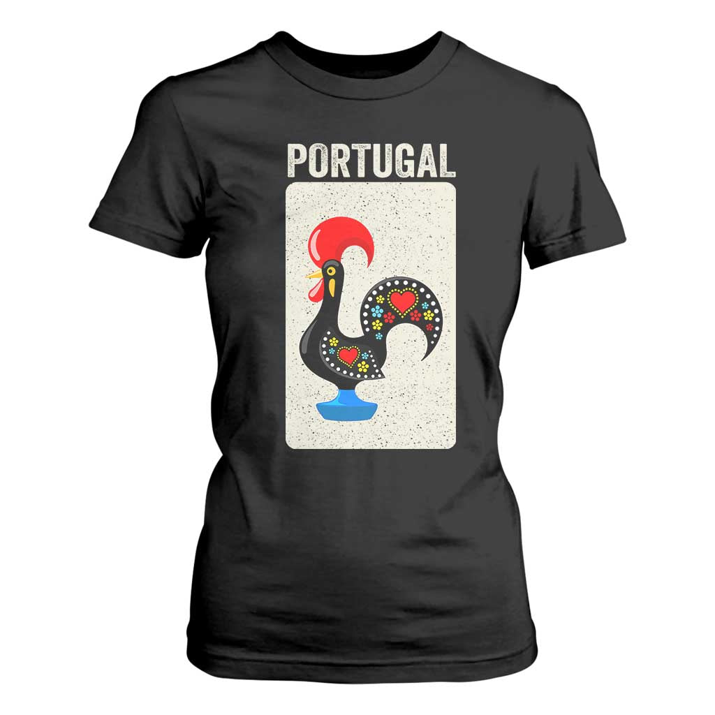 Portuguese Rooster T Shirt For Women Galo de Barcelos Portugal Roots Pride Heritage Gift TS10 Black Print Your Wear