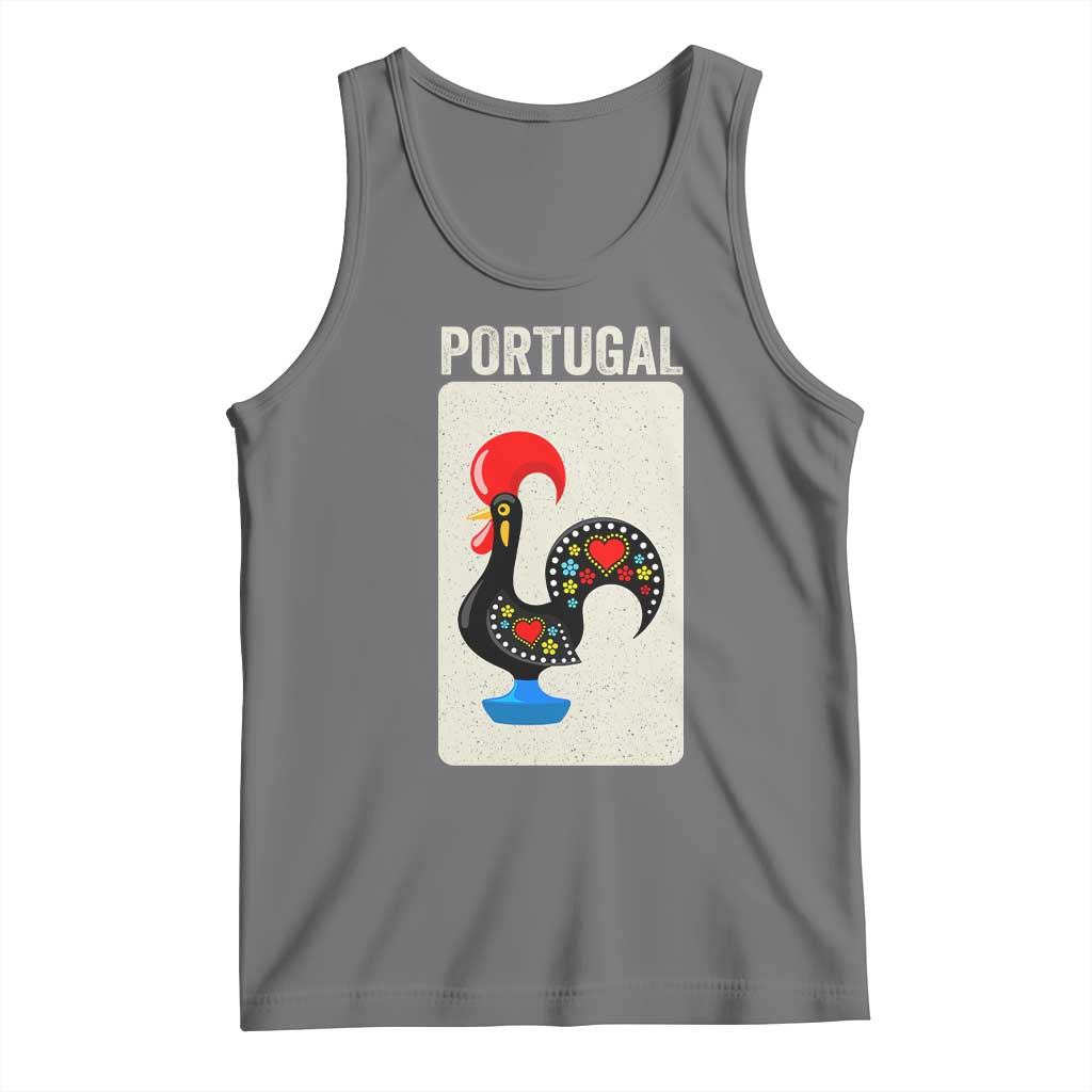 Portuguese Rooster Tank Top Galo de Barcelos Portugal Roots Pride Heritage Gift TS10 Black Heather Print Your Wear