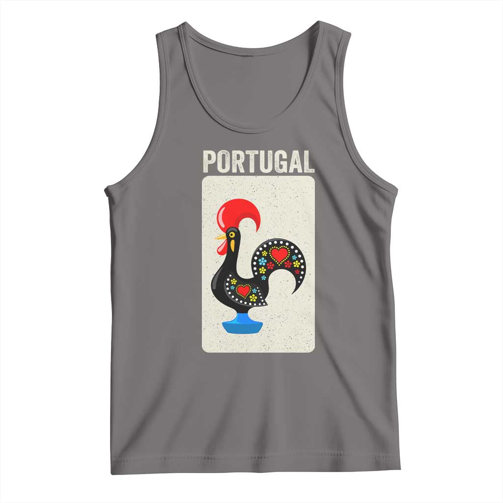 Portuguese Rooster Tank Top Galo de Barcelos Portugal Roots Pride Heritage Gift TS10 Deep Heather Print Your Wear
