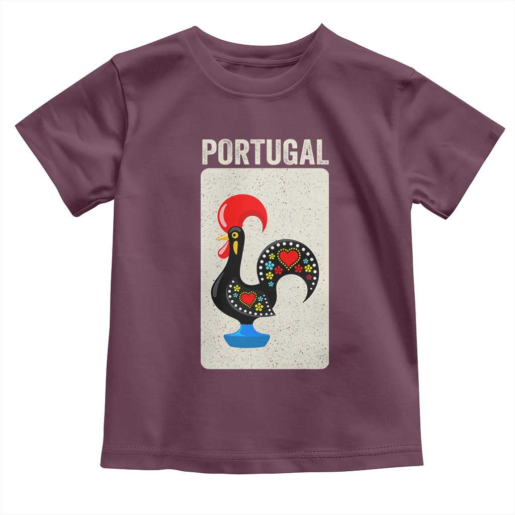 Portuguese Rooster Toddler T Shirt Galo de Barcelos Portugal Roots Pride Heritage Gift TS10 Maroon Print Your Wear