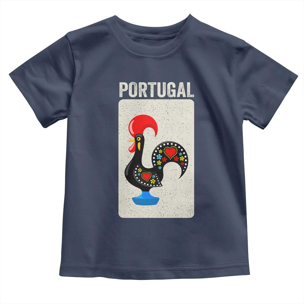 Portuguese Rooster Toddler T Shirt Galo de Barcelos Portugal Roots Pride Heritage Gift TS10 Navy Print Your Wear