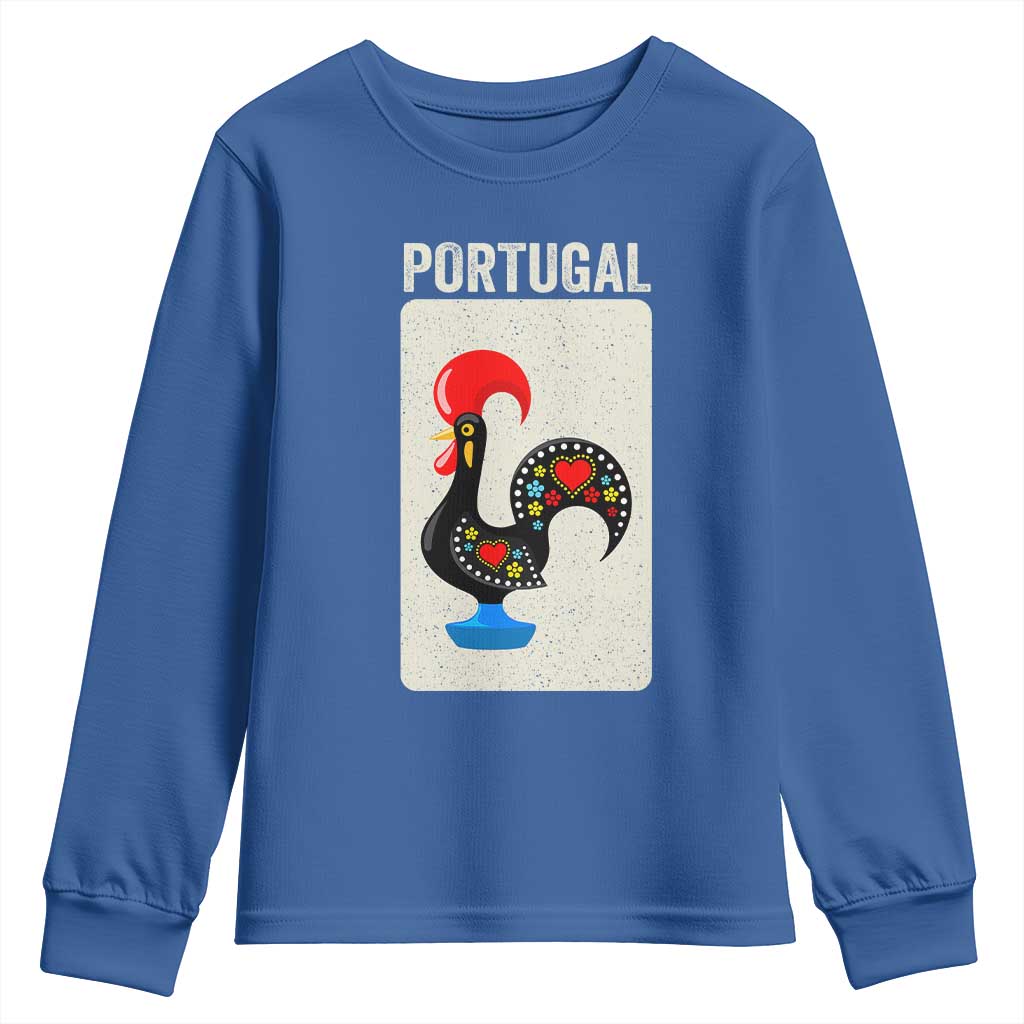 Portuguese Rooster Youth Sweatshirt Galo de Barcelos Portugal Roots Pride Heritage Gift TS10 Royal Blue Print Your Wear