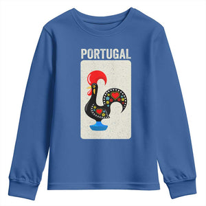 Portuguese Rooster Youth Sweatshirt Galo de Barcelos Portugal Roots Pride Heritage Gift TS10 Royal Blue Print Your Wear