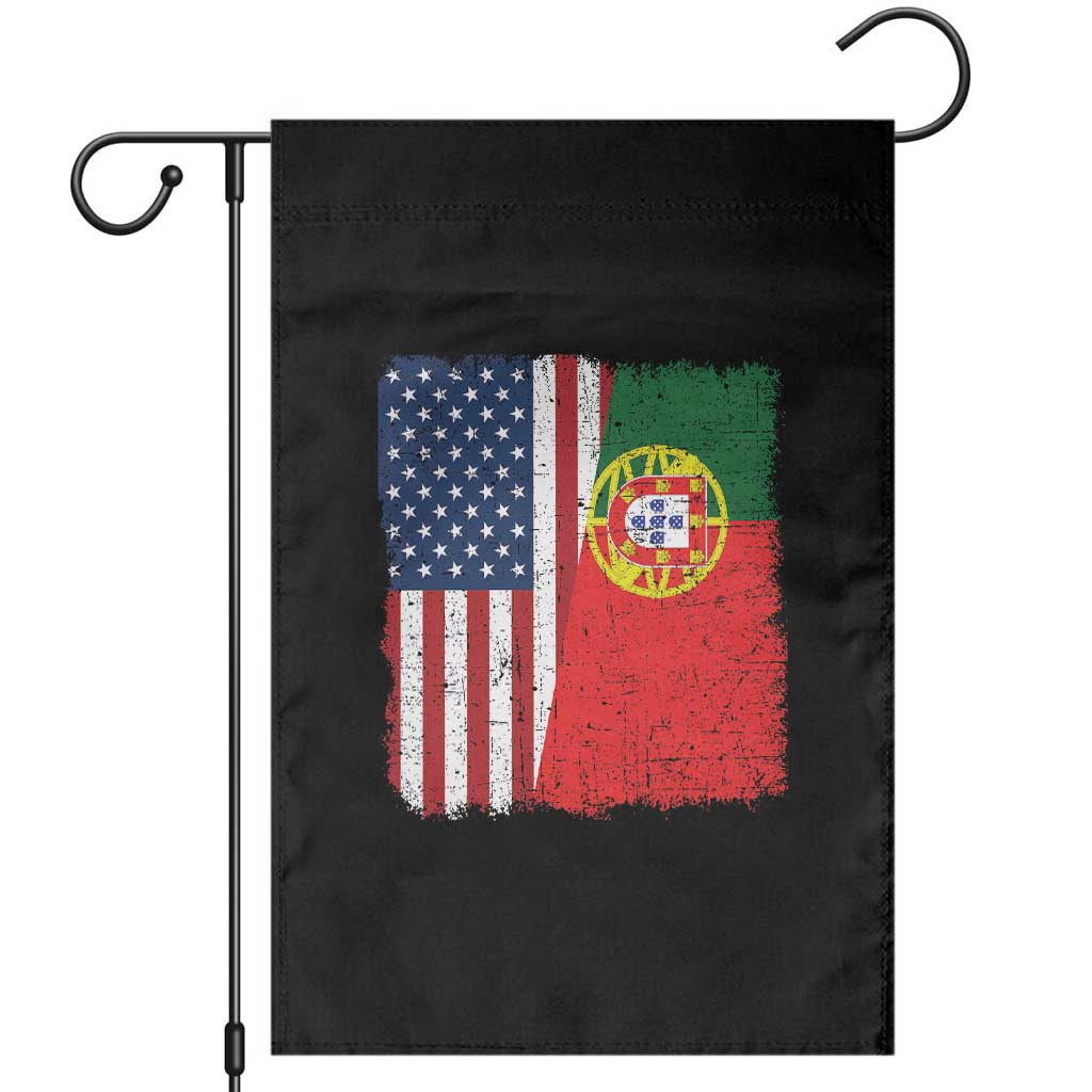 Portuguese American Flag Garden Flag Retro Vintage USA Portugal Roots Heritage Pride TS10 Black Print Your Wear