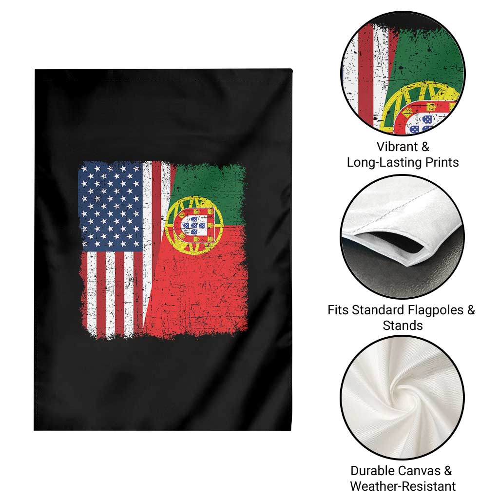 Portuguese American Flag Garden Flag Retro Vintage USA Portugal Roots Heritage Pride TS10 Print Your Wear