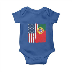 Portuguese American Flag Baby Onesie Retro Vintage USA Portugal Roots Heritage Pride TS10 Royal Blue Print Your Wear