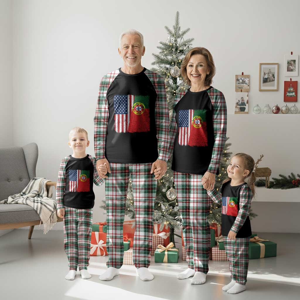 Portuguese American Flag Plaid Pajama Set Retro Vintage USA Portugal Roots Heritage Pride TS10 Christmas Plaid Print Your Wear