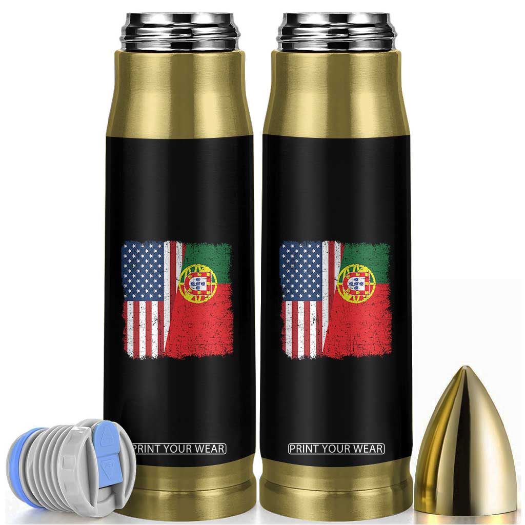 Portuguese American Flag Bullet Tumbler Retro Vintage USA Portugal Roots Heritage Pride TS10 Black Print Your Wear