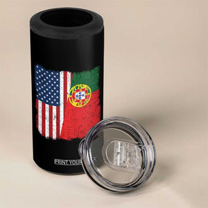 Portuguese American Flag 4 in 1 Can Cooler Tumbler Retro Vintage USA Portugal Roots Heritage Pride TS10 Print Your Wear