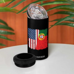 Portuguese American Flag 4 in 1 Can Cooler Tumbler Retro Vintage USA Portugal Roots Heritage Pride TS10 Print Your Wear
