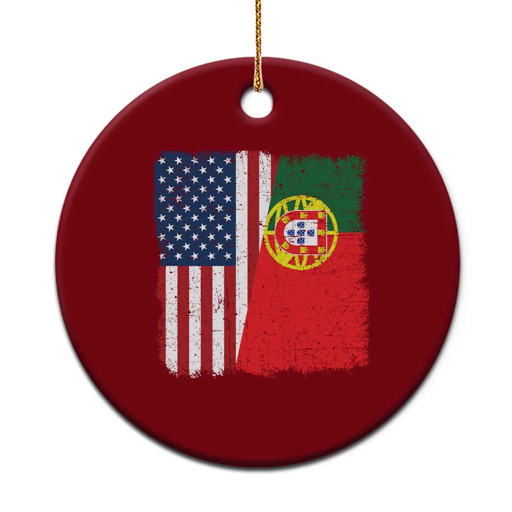 Portuguese American Flag Ceramic Ornament Retro Vintage USA Portugal Roots Heritage Pride TS10 1pc Red Print Your Wear