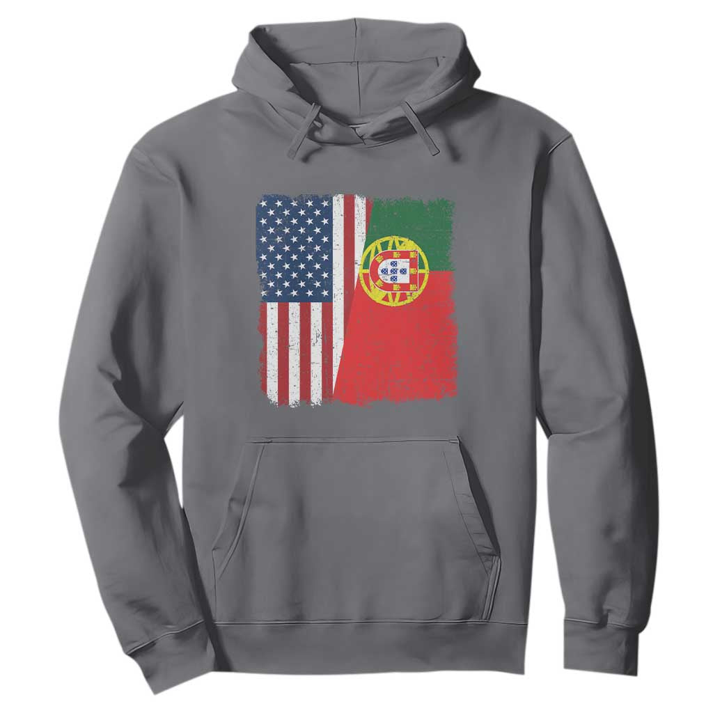 Portuguese American Flag Hoodie Retro Vintage USA Portugal Roots Heritage Pride TS10 Charcoal Print Your Wear