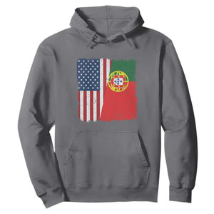 Portuguese American Flag Hoodie Retro Vintage USA Portugal Roots Heritage Pride TS10 Charcoal Print Your Wear