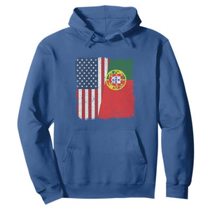 Portuguese American Flag Hoodie Retro Vintage USA Portugal Roots Heritage Pride TS10 Royal Blue Print Your Wear
