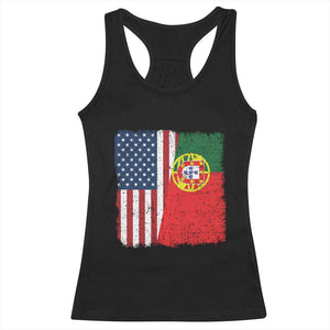 Portuguese American Flag Racerback Tank Top Retro Vintage USA Portugal Roots Heritage Pride TS10 Black Print Your Wear