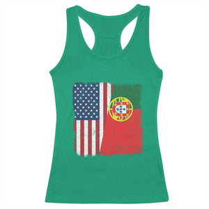Portuguese American Flag Racerback Tank Top Retro Vintage USA Portugal Roots Heritage Pride TS10 Irish Green Print Your Wear
