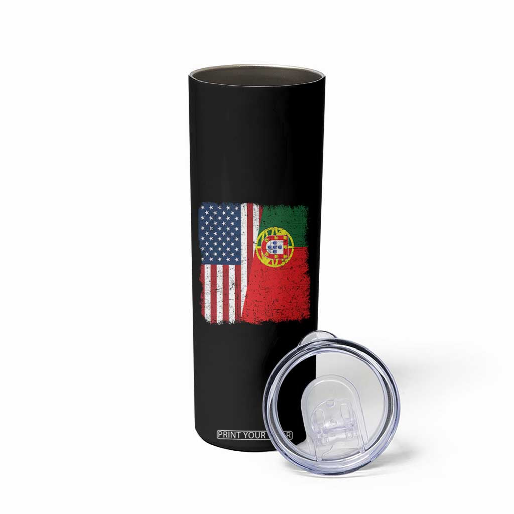 Portuguese American Flag Skinny Tumbler Retro Vintage USA Portugal Roots Heritage Pride TS10 Print Your Wear