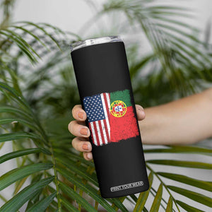 Portuguese American Flag Skinny Tumbler Retro Vintage USA Portugal Roots Heritage Pride TS10 Print Your Wear