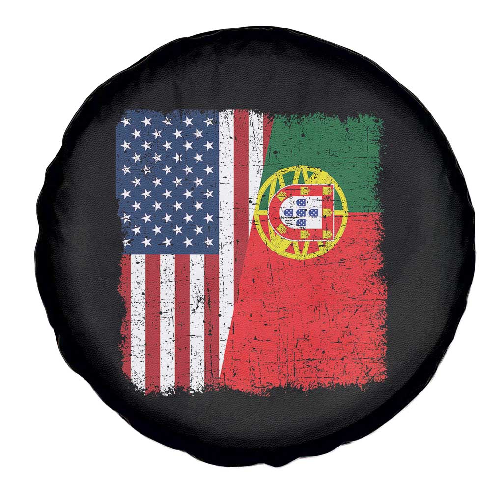 Portuguese American Flag Spare Tire Cover Retro Vintage USA Portugal Roots Heritage Pride TS10 Print Your Wear
