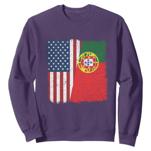 Portuguese American Flag Sweatshirt Retro Vintage USA Portugal Roots Heritage Pride TS10 Purple Print Your Wear