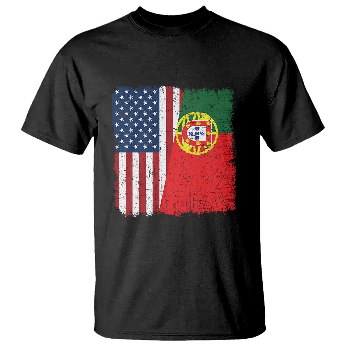 Portuguese American Flag T Shirt Retro Vintage USA Portugal Roots Heritage Pride TS10 Black Print Your Wear