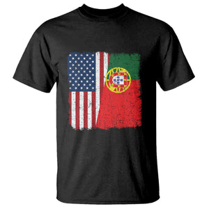 Portuguese American Flag T Shirt Retro Vintage USA Portugal Roots Heritage Pride TS10 Black Print Your Wear