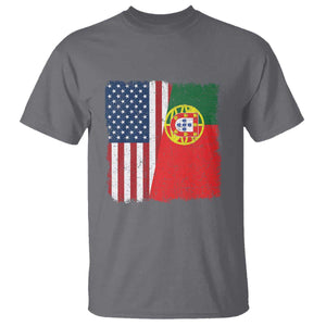 Portuguese American Flag T Shirt Retro Vintage USA Portugal Roots Heritage Pride TS10 Charcoal Print Your Wear