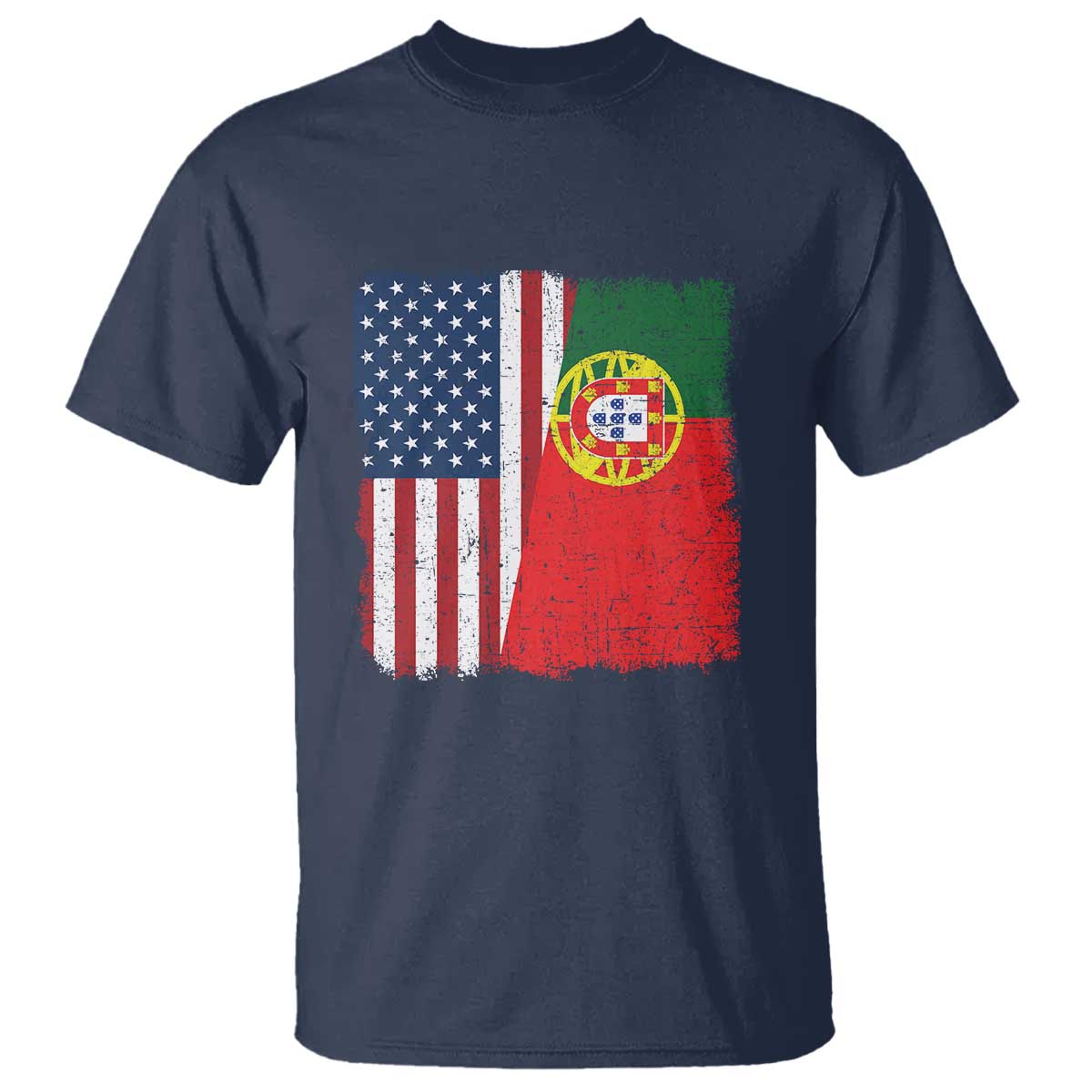 Portuguese American Flag T Shirt Retro Vintage USA Portugal Roots Heritage Pride TS10 Navy Print Your Wear