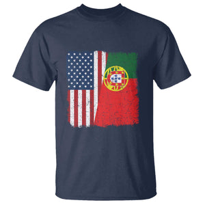 Portuguese American Flag T Shirt Retro Vintage USA Portugal Roots Heritage Pride TS10 Navy Print Your Wear