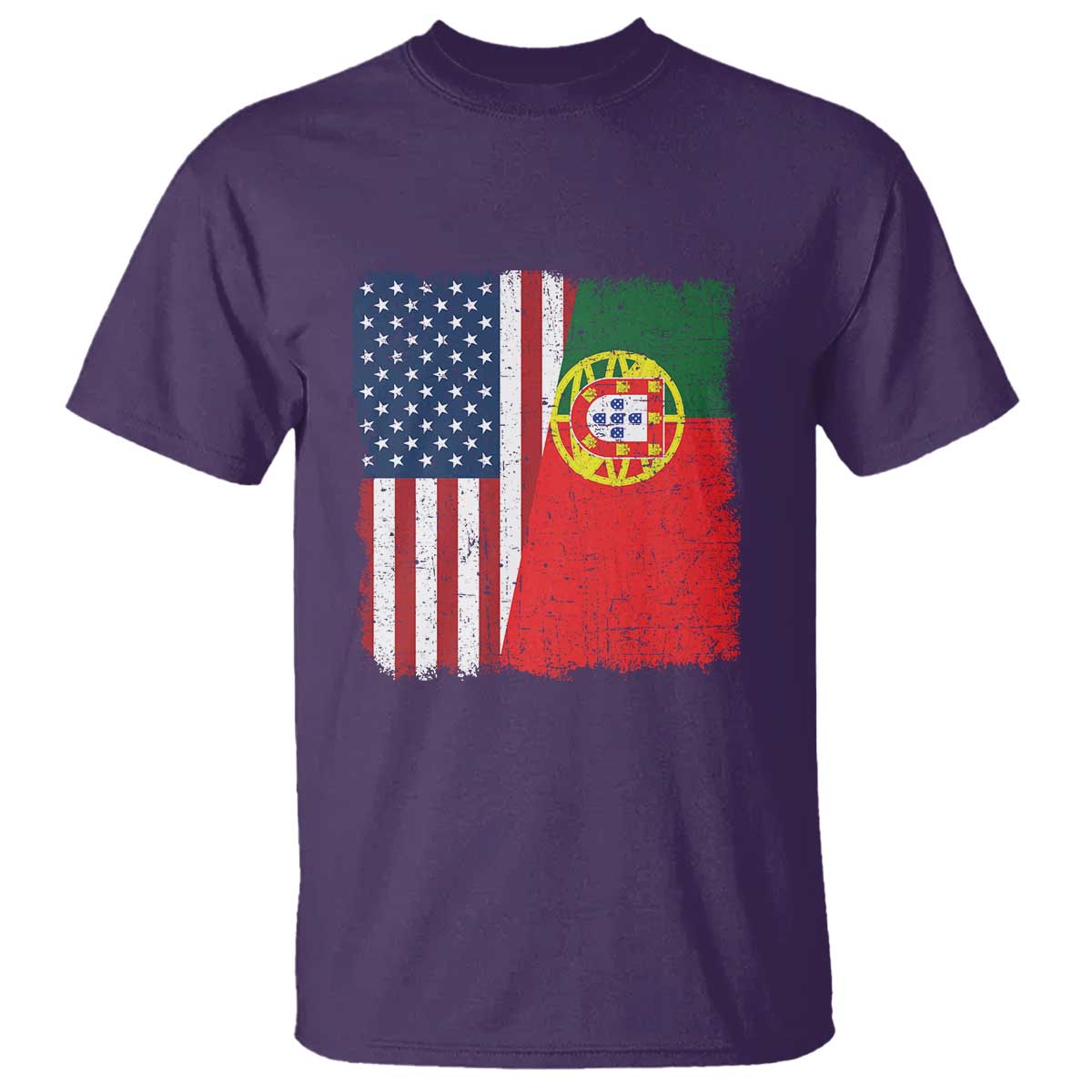 Portuguese American Flag T Shirt Retro Vintage USA Portugal Roots Heritage Pride TS10 Purple Print Your Wear
