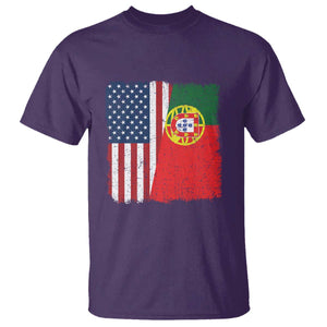 Portuguese American Flag T Shirt Retro Vintage USA Portugal Roots Heritage Pride TS10 Purple Print Your Wear