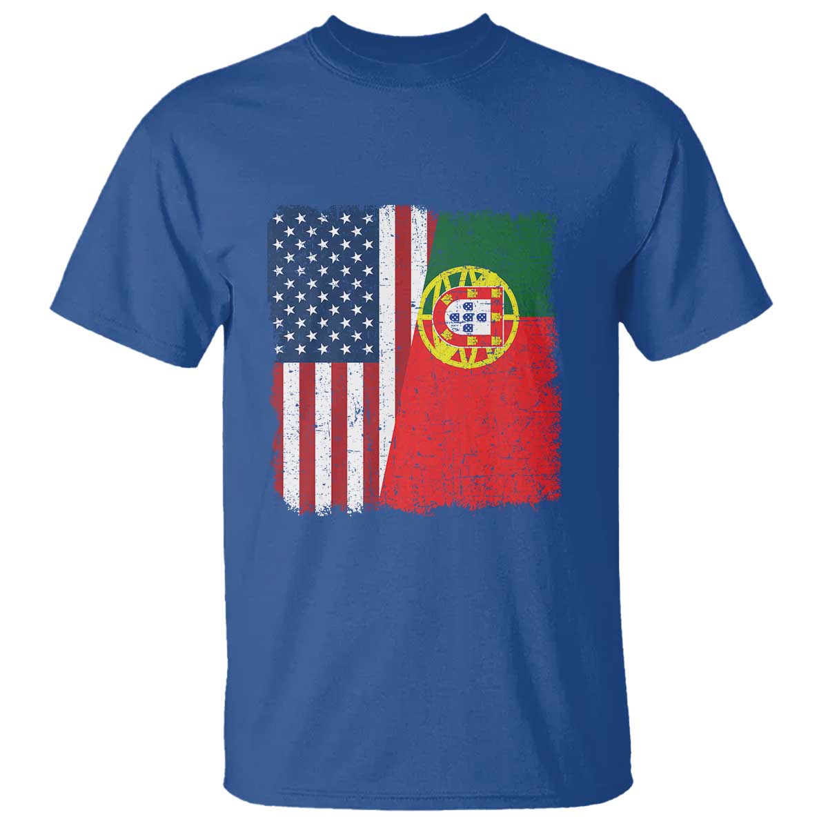 Portuguese American Flag T Shirt Retro Vintage USA Portugal Roots Heritage Pride TS10 Royal Blue Print Your Wear