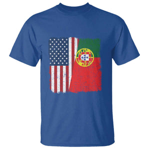 Portuguese American Flag T Shirt Retro Vintage USA Portugal Roots Heritage Pride TS10 Royal Blue Print Your Wear