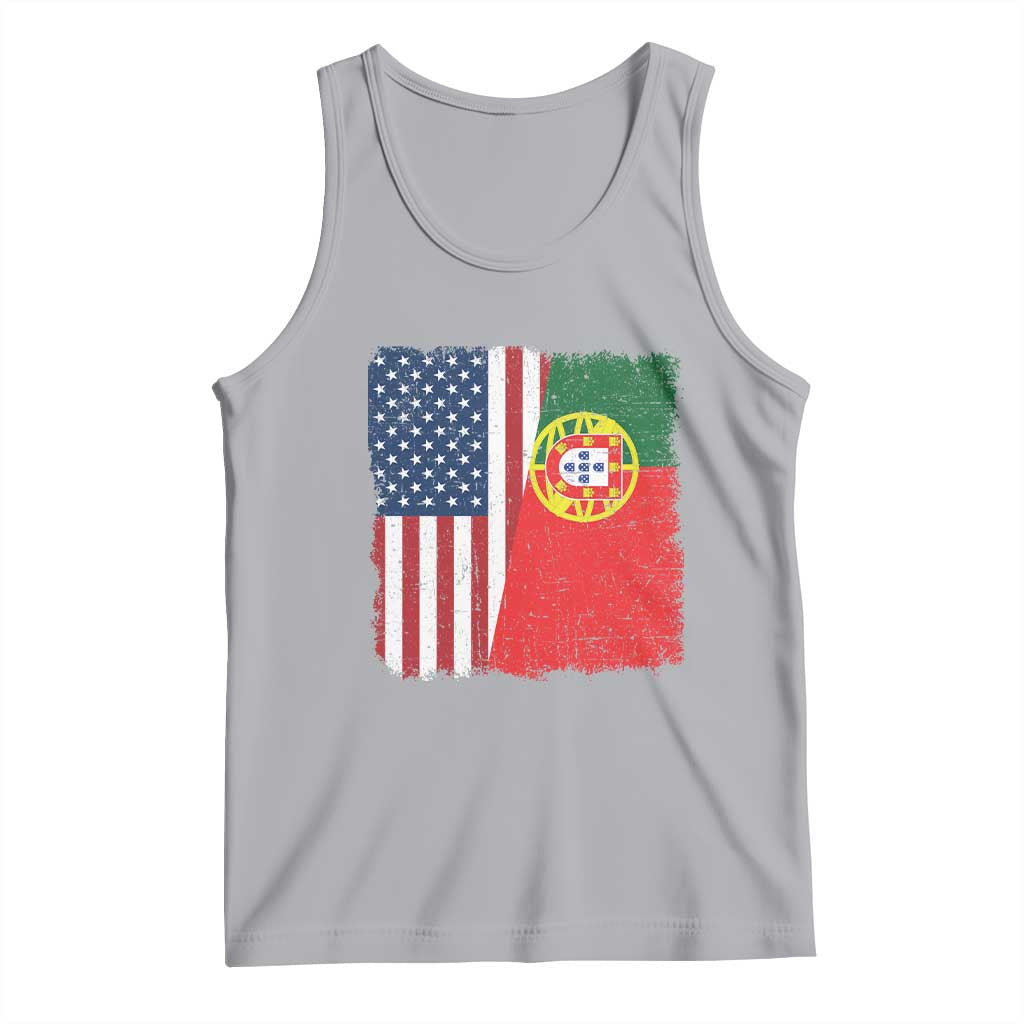 Portuguese American Flag Tank Top Retro Vintage USA Portugal Roots Heritage Pride TS10 Athletic Heather Print Your Wear