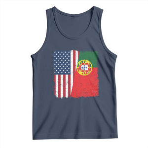 Portuguese American Flag Tank Top Retro Vintage USA Portugal Roots Heritage Pride TS10 Navy Print Your Wear