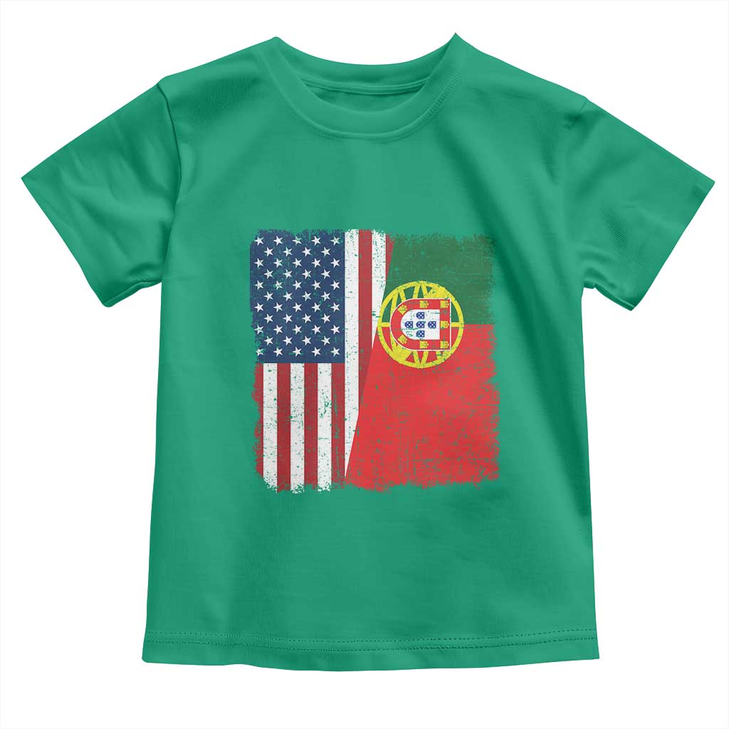 Portuguese American Flag Toddler T Shirt Retro Vintage USA Portugal Roots Heritage Pride TS10 Irish Green Print Your Wear