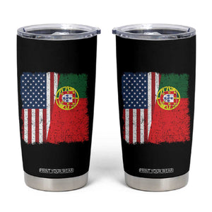 Portuguese American Flag Tumbler Cup Retro Vintage USA Portugal Roots Heritage Pride TS10 Black Print Your Wear