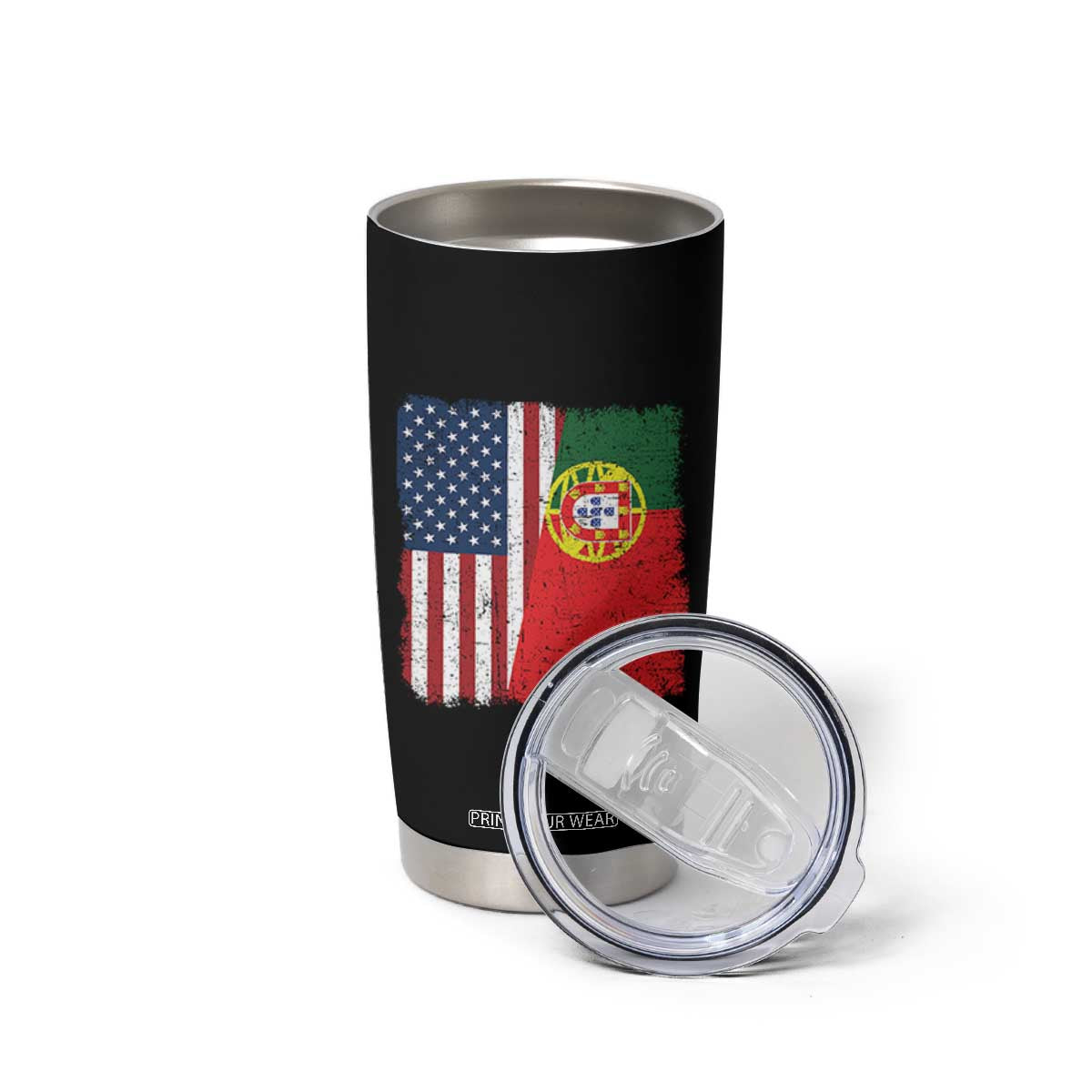 Portuguese American Flag Tumbler Cup Retro Vintage USA Portugal Roots Heritage Pride TS10 Print Your Wear