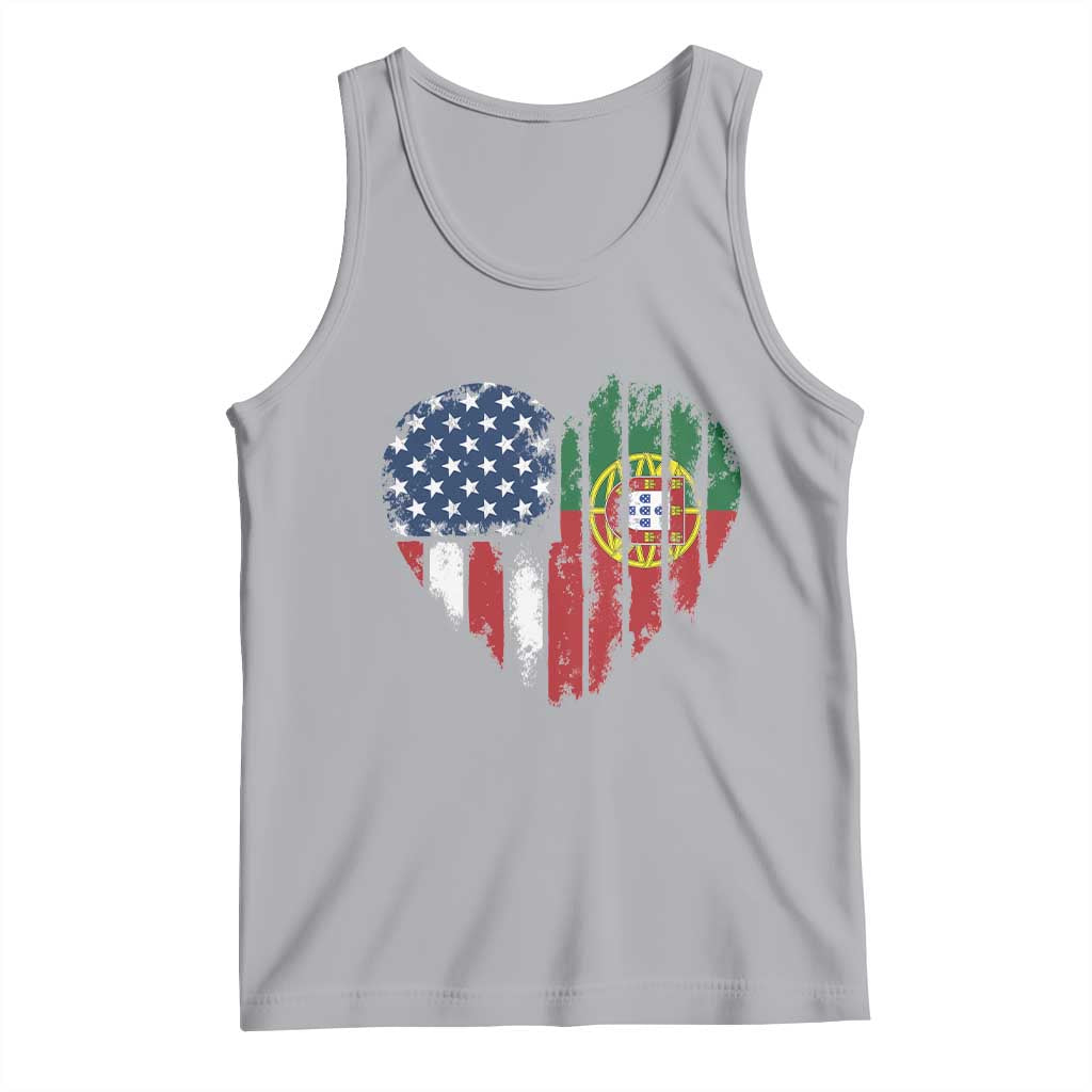 Half Portuguese American Flag Tank Top Portugal Roots USA Flag Immigrant Gifts TS10 Athletic Heather Print Your Wear