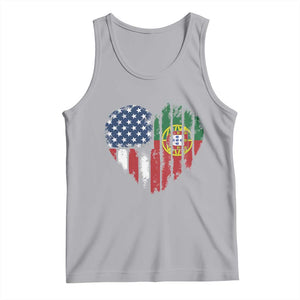 Half Portuguese American Flag Tank Top Portugal Roots USA Flag Immigrant Gifts TS10 Athletic Heather Print Your Wear