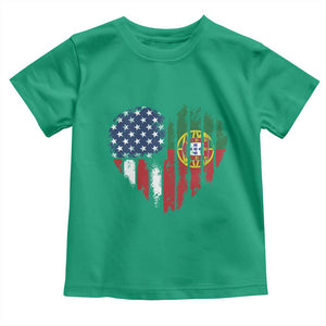 Half Portuguese American Flag Toddler T Shirt Portugal Roots USA Flag Immigrant Gifts TS10 Irish Green Print Your Wear