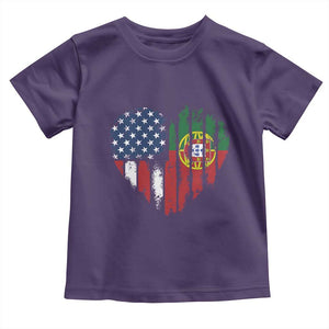Half Portuguese American Flag Toddler T Shirt Portugal Roots USA Flag Immigrant Gifts TS10 Purple Print Your Wear