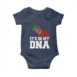 Its in My DNA Portugal Baby Onesie Portuguese Flag Portugal Boy Girl Gift TS10 Navy Print Your Wear