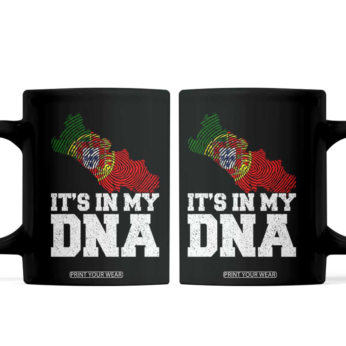 Its in My DNA Portugal Coffee Mug Portuguese Flag Portugal Boy Girl Gift TS10 Black Print Your Wear